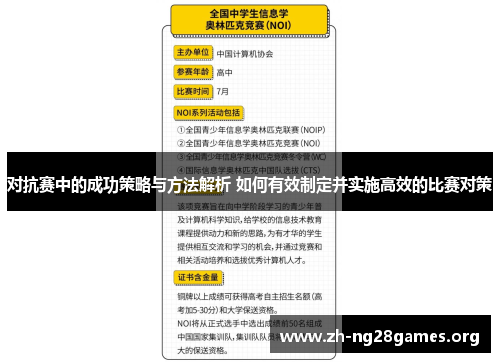 对抗赛中的成功策略与方法解析 如何有效制定并实施高效的比赛对策 对抗赛中的成功策略与方法解析 如何有效制定并实施高效的比赛对策